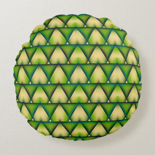 coussin rond de texture verte géométrique Abstrait