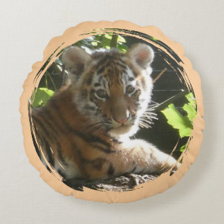 Coussin rond de tigre de bébé mou
