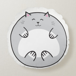 Coussin rond de ventre de gros chat
