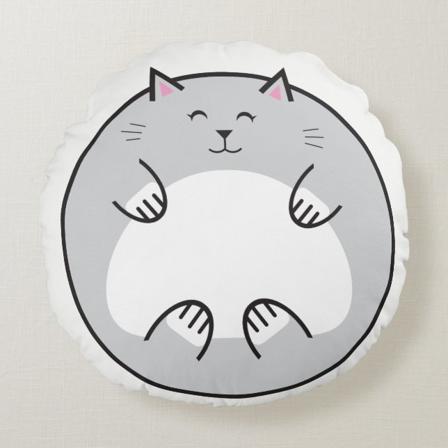 Coussin rond de ventre de gros chat (Devant)