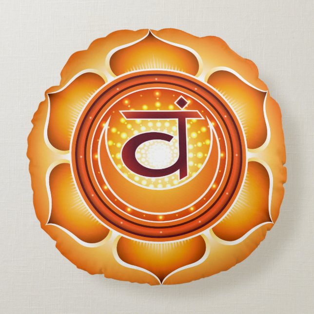 Coussin rond de Yoga Chakra Svadhisthana (Devant)