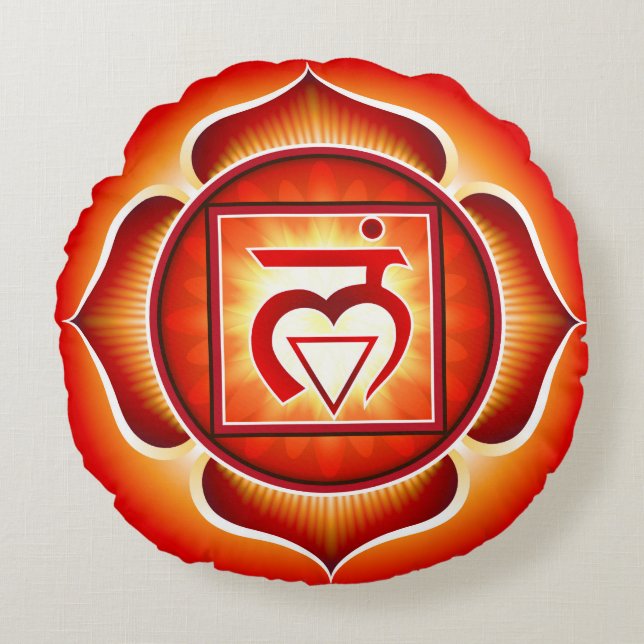 Coussin rond de Yoga de Chakra Muladhara (Devant)