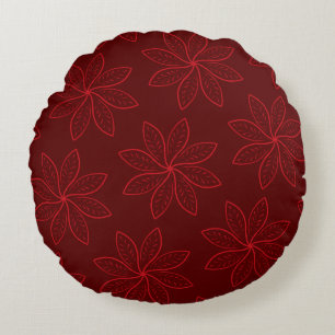 Coussin rond décoratif imprimé feuille