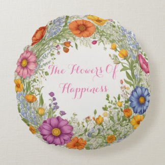 Coussin Rond Décoratif (The Flowers Of Happiness)