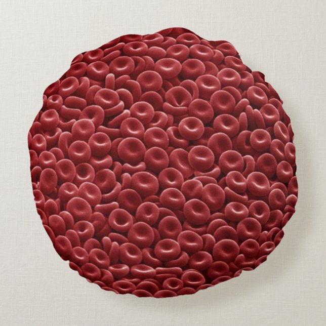 COUSSIN ROND DES CELLULES SANGUINES ROUGES HUMAINE (Dos)