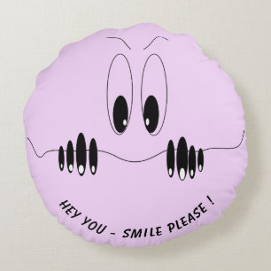 Coussin rond des yeux amusants avec couleur et tex
