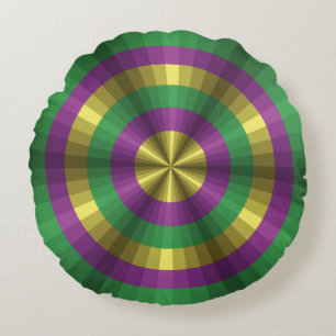 Coussin rond d'illusion de mardi gras