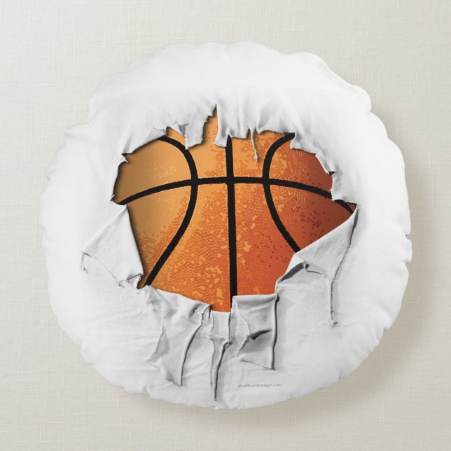 Coussin rond du basket-ball déchiré (Devant)
