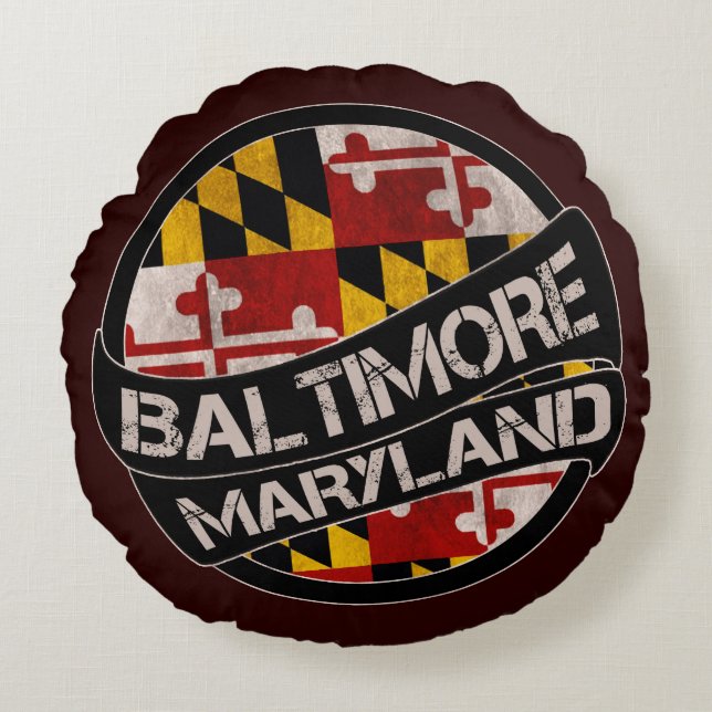 Coussin rond du Maryland de Baltimore (Devant)