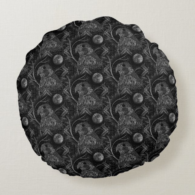 Coussin rond du Motif de Pleine lune Falcon (Dos)