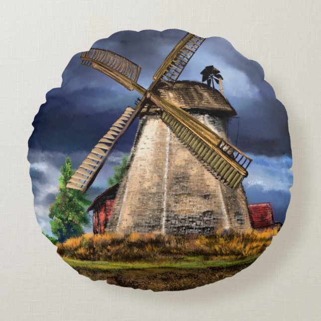 Coussin rond du moulin à vent néerlandais (Devant)