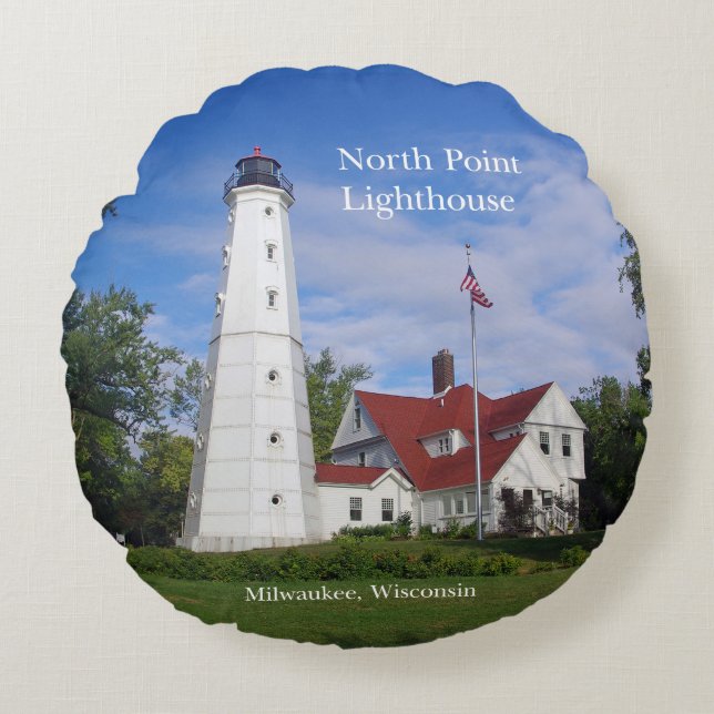 Coussin rond du phare de North Point (Devant)