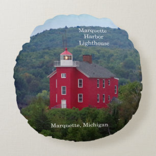Coussin rond du phare Marquette Harbour