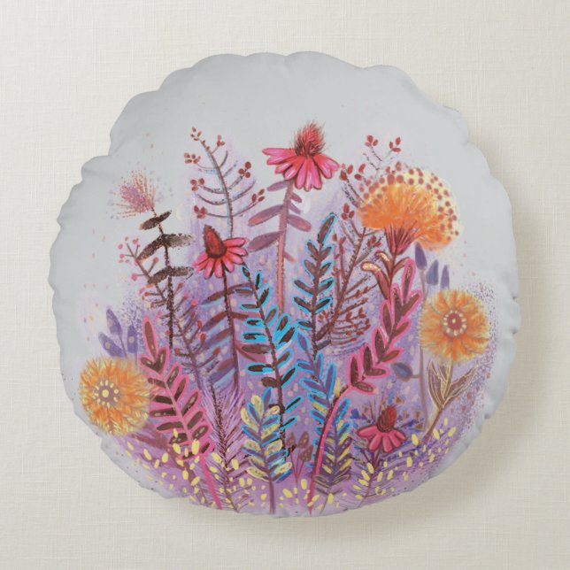 coussin rond floral mignon (Devant)