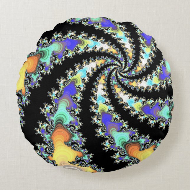 Coussin rond fractionné coloré (Devant)