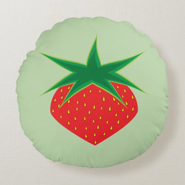 Coussin rond fraise (Devant)