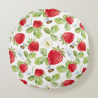Coussin rond fraise Buzz