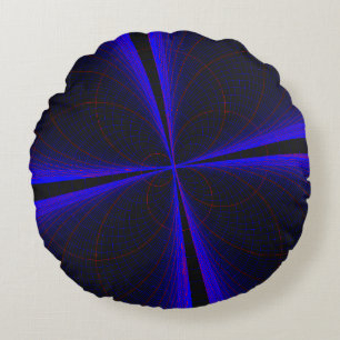 Coussin rond géométrique de la feuille de fermetur