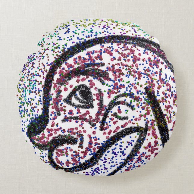 Coussin rond Glittery Doggie (Devant)
