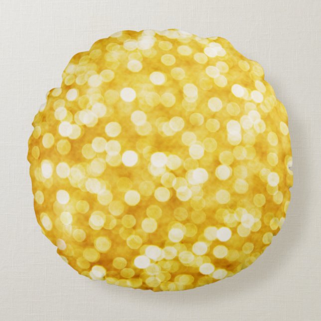 Coussin rond Gold Bokeh (Devant)