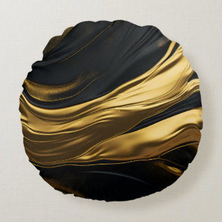 Coussin rond Gold et Black Sleek