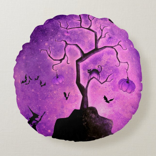 Coussin rond Halloween (Devant)