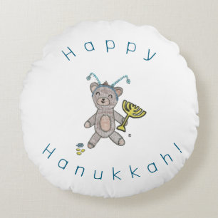 Coussin rond Hanoukah