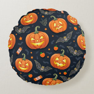Coussin rond Holloween Pumkin
