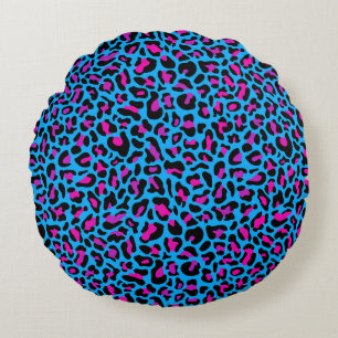 Coussin rond imprimé léopard