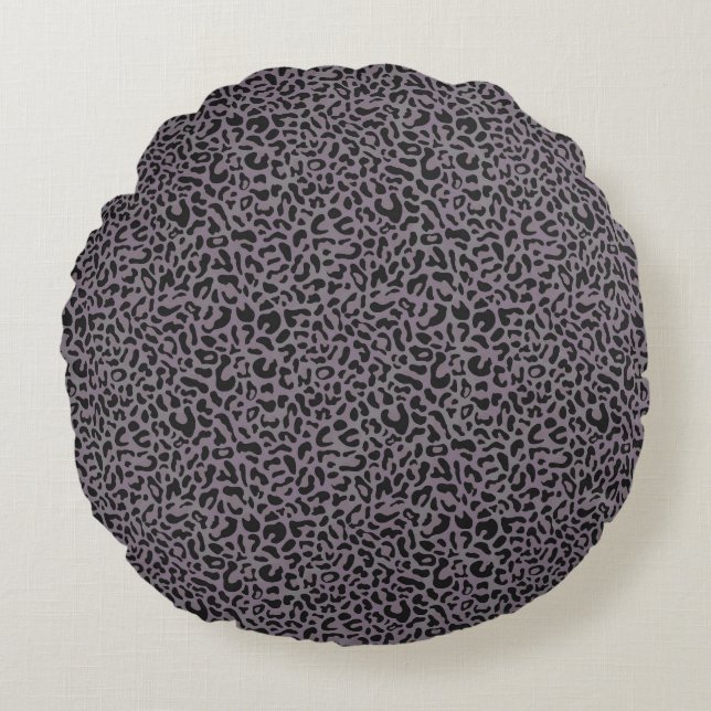 Coussin rond imprimé léopard (Devant)
