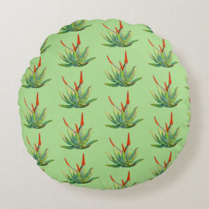 Coussin rond jeté Aloe Vera