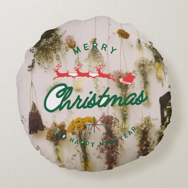 Coussin Rond Joyeux Noël (Dos)