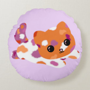 Coussin rond lesbien fière chat