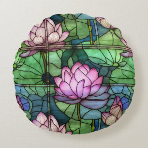 Coussin rond Lotus en verre