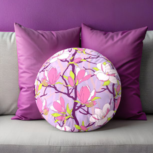 Coussin rond Magnolia en fleurs