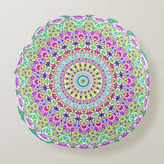 Coussin rond Mandala décoratif (Devant)