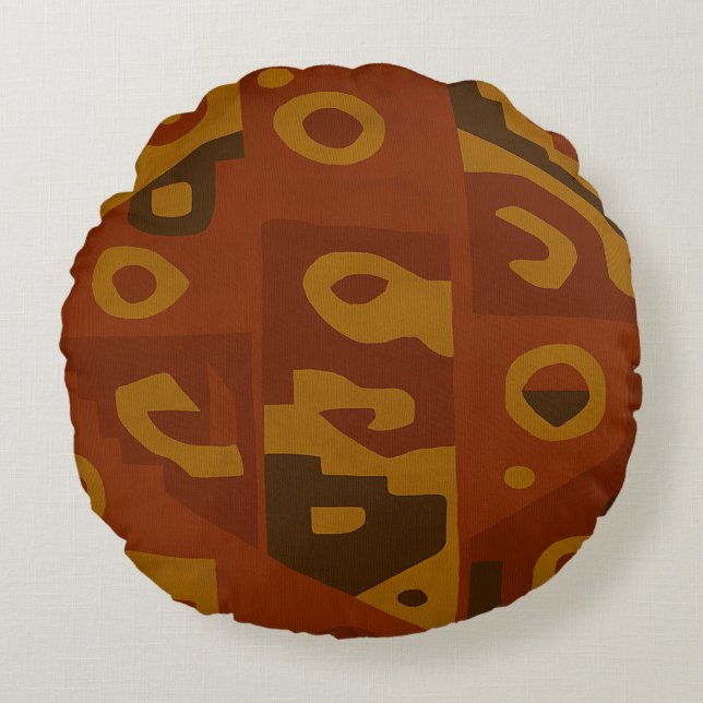 Coussin rond Motif de la tribu Boho (Devant)