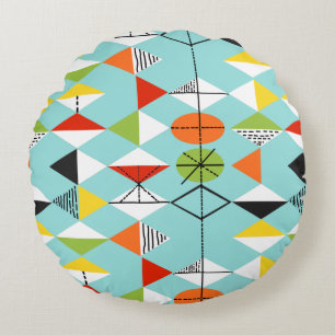 Coussin rond Motif Retro Harlequin