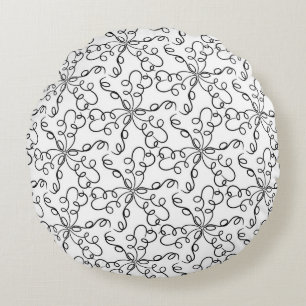 Coussin rond noir et blanc