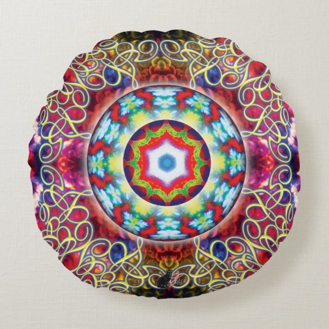 Coussin rond Orbz Kaleid (Devant)