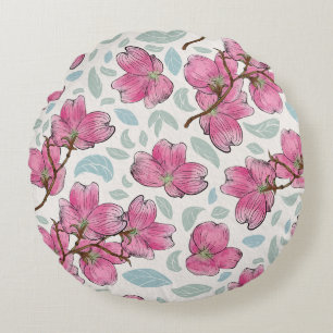 Coussin rond Orchidée Rougeoyante – Vibe Petal Par