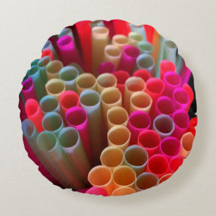 Coussin rond paille