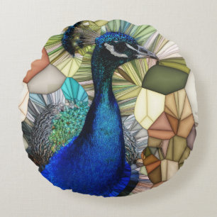 Coussin rond Peacock coloré