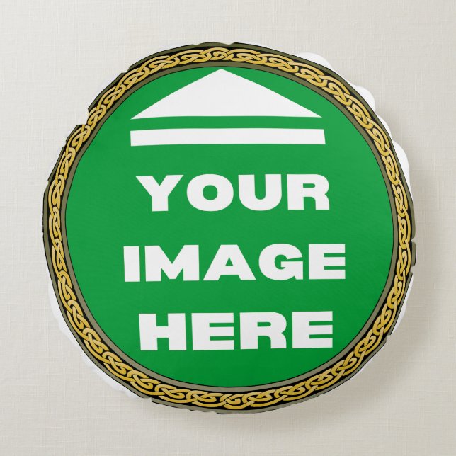 Coussin rond - Personnalisé - Ajouter image / text (Devant)