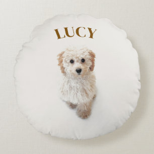 Coussin rond personnalisé - Chien et Coussin de no