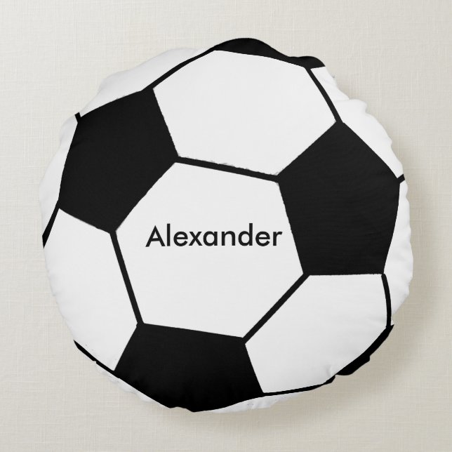 Coussin rond personnalisé de soccer (Dos)