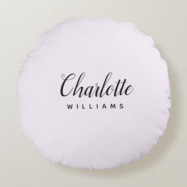 Coussin Rond Personnalisé - Pink Pastel Monogram (Devant)