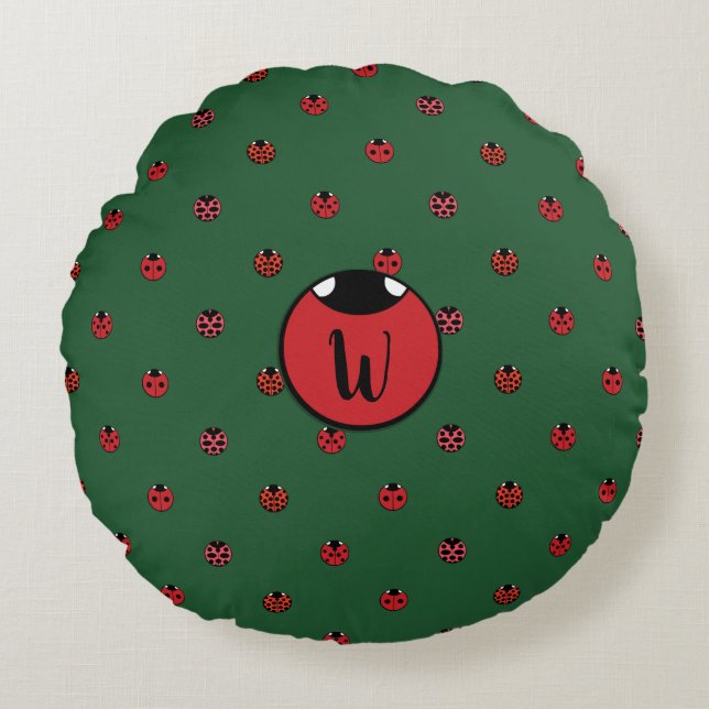 Coussin rond Pois Ladybug (Devant)