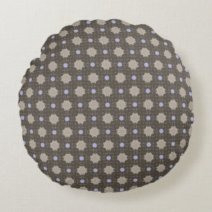 Coussin rond Pois violet et beige