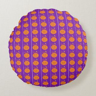 Coussin rond pourpre Citrouille de conception de c
